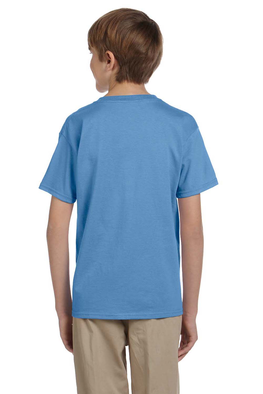 Fruit Of The Loom 3931B Youth HD Jersey Short Sleeve Crewneck T-Shirt Columbia Blue Back