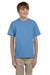 Fruit Of The Loom 3931B Youth HD Jersey Short Sleeve Crewneck T-Shirt Columbia Blue Front