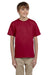 Fruit Of The Loom 3931B Youth HD Jersey Short Sleeve Crewneck T-Shirt Cardinal Red Front