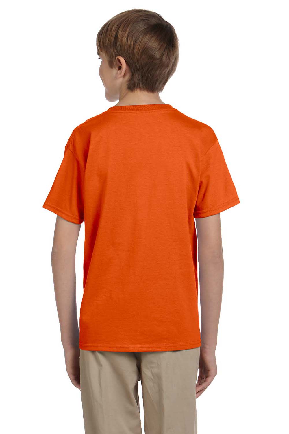Fruit Of The Loom 3931B Youth HD Jersey Short Sleeve Crewneck T-Shirt Burnt Orange Back