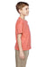 Fruit Of The Loom 3931B Youth HD Jersey Short Sleeve Crewneck T-Shirt Heather Coral Red Side
