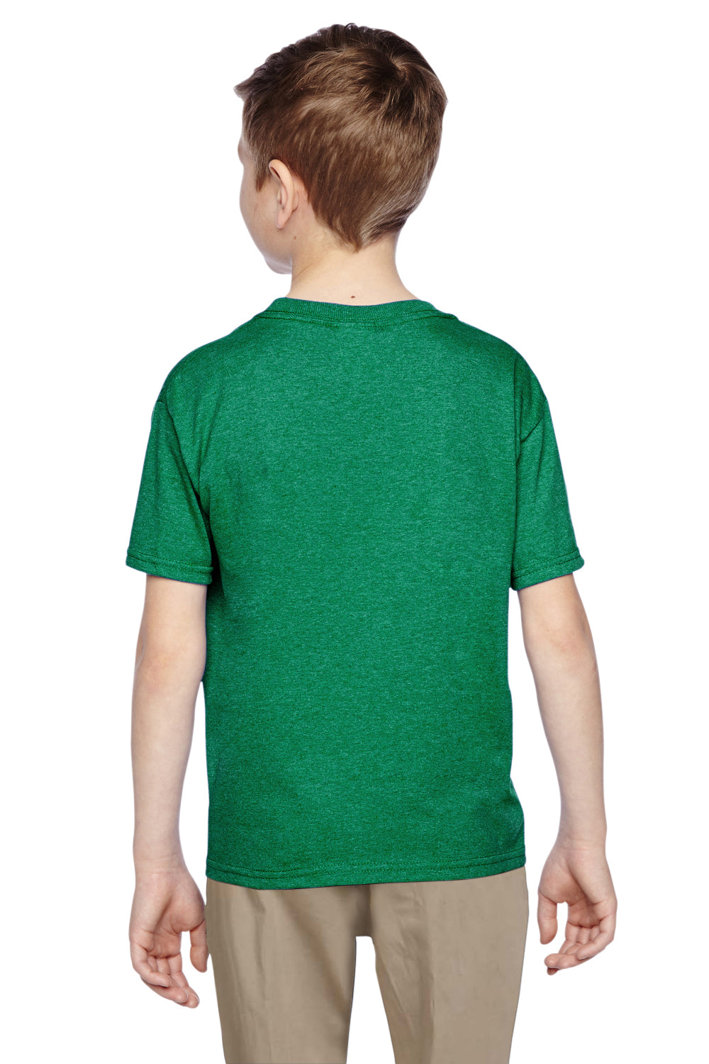Fruit Of The Loom 3931B Youth HD Jersey Short Sleeve Crewneck T-Shirt Heather Green Back