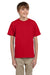 Fruit Of The Loom 3931B Youth HD Jersey Short Sleeve Crewneck T-Shirt Fiery Red Front