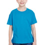 Fruit Of The Loom Youth HD Jersey Short Sleeve Crewneck T-Shirt - Heather Turquoise Blue