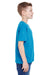 Fruit Of The Loom 3931B Youth HD Jersey Short Sleeve Crewneck T-Shirt Heather Turquoise Blue Side