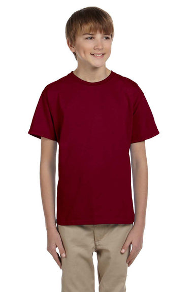 Fruit Of The Loom 3931B Youth HD Jersey Short Sleeve Crewneck T-Shirt Maroon Front