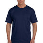 Fruit Of The Loom Mens HD Jersey Short Sleeve Crewneck T-Shirt w/ Pocket - Navy Blue