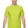 Fruit Of The Loom Mens HD Jersey Short Sleeve Crewneck T-Shirt w/ Pocket - Safety Green