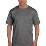 Fruit Of The Loom Mens HD Jersey Short Sleeve Crewneck T-Shirt w/ Pocket - Charcoal Grey