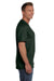 Fruit Of The Loom 3931P Mens HD Jersey Short Sleeve Crewneck T-Shirt w/ Pocket Forest Green Side