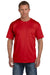 Fruit Of The Loom 3931P Mens HD Jersey Short Sleeve Crewneck T-Shirt w/ Pocket Red Front