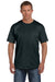 Fruit Of The Loom 3931P Mens HD Jersey Short Sleeve Crewneck T-Shirt w/ Pocket Black Front