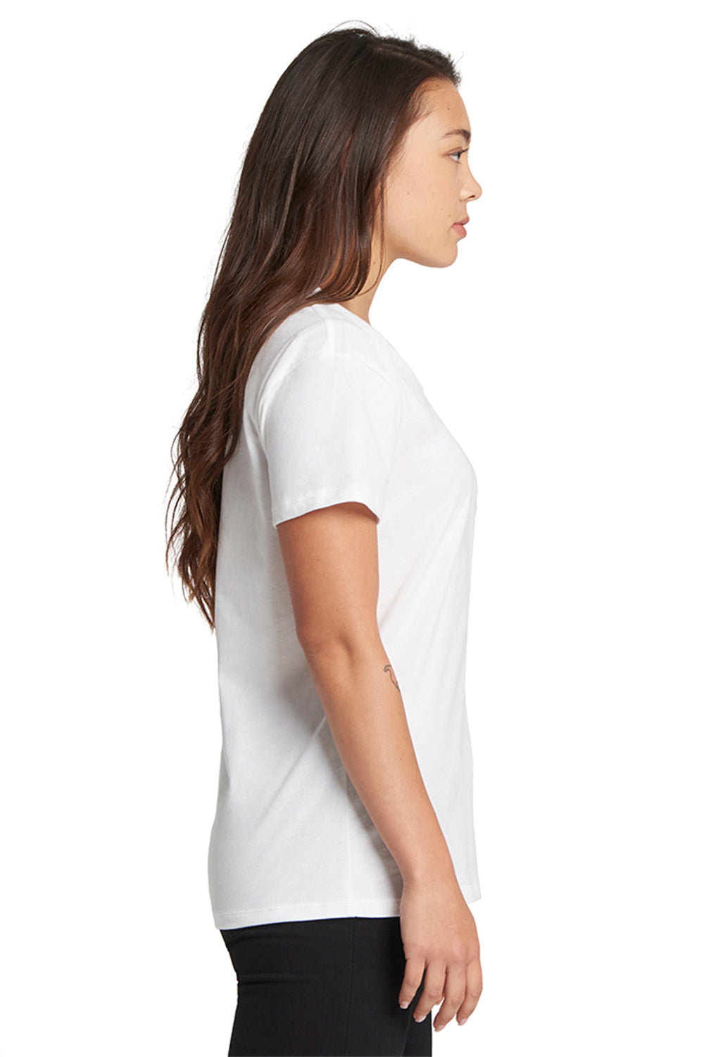 Next Level 3940 Womens Relaxed Short Sleeve V-Neck T-Shirt White Side