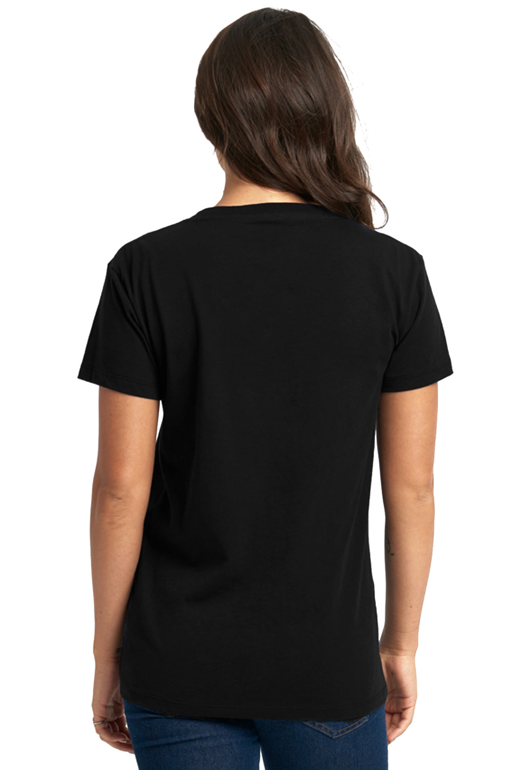 Next Level 3940 Womens Relaxed Short Sleeve V-Neck T-Shirt Black Back