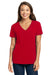 Next Level 3940 Womens Relaxed Short Sleeve V-Neck T-Shirt Red Front