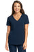 Next Level 3940 Womens Relaxed Short Sleeve V-Neck T-Shirt Navy Blue Front