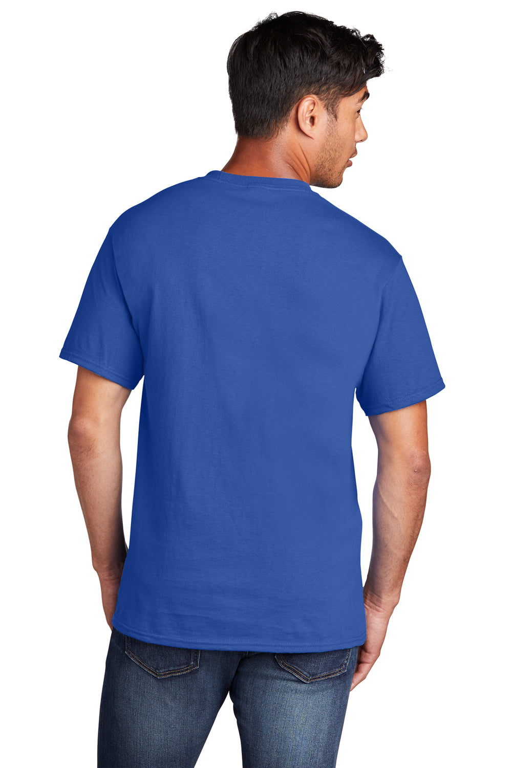 Port & Company PC54/PC54T Mens Core Short Sleeve Crewneck T-Shirt True Royal Blue Back