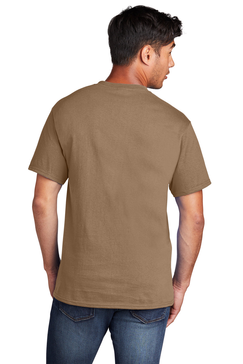 Port & Company PC54/PC54T Mens Core Short Sleeve Crewneck T-Shirt Woodland Brown Back