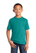Port & Company PC54Y Youth Core Short Sleeve Crewneck T-Shirt Bright Aqua Blue Front
