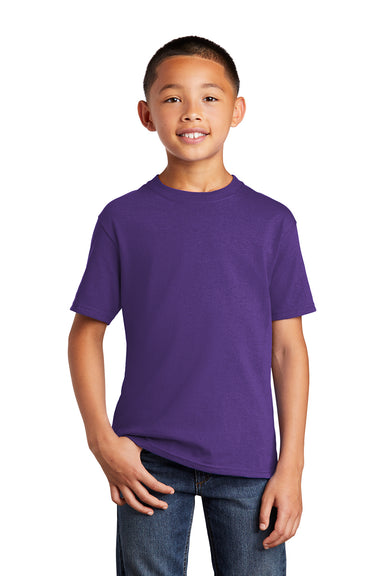 Port & Company PC54Y Youth Core Short Sleeve Crewneck T-Shirt Team Purple Front