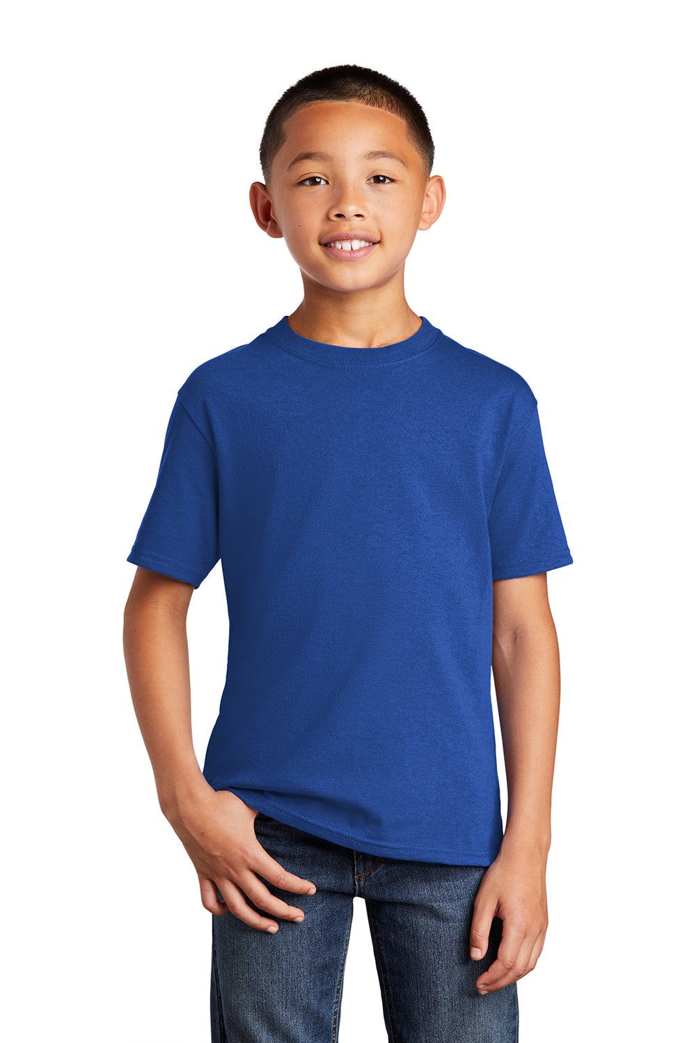 Port & Company PC54Y Youth Core Short Sleeve Crewneck T-Shirt True Royal Blue Front