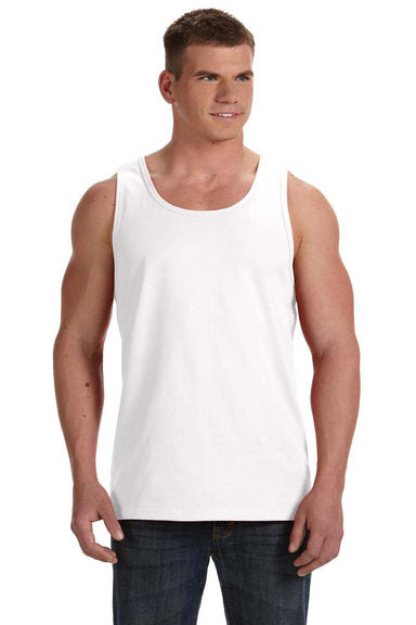 Fruit Of The Loom 39TKR Mens HD Jersey Tank Top White Front