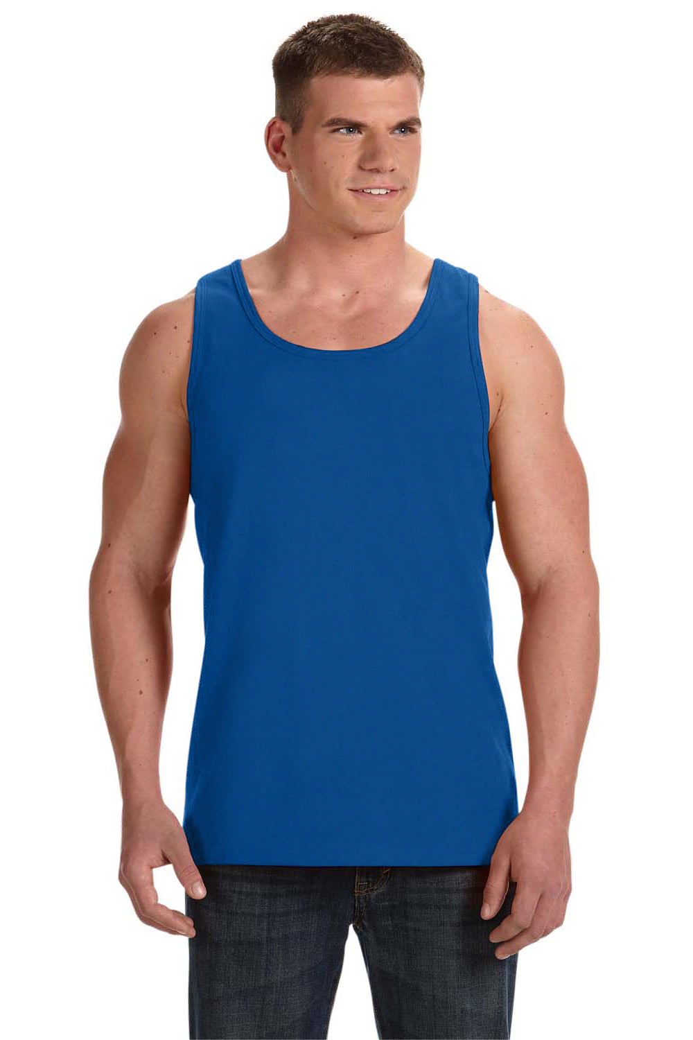 Fruit Of The Loom 39TKR Mens HD Jersey Tank Top Royal Blue Front