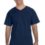 Fruit Of The Loom Mens HD Jersey Short Sleeve V-Neck T-Shirt - Navy Blue