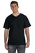 Fruit Of The Loom 39VR Mens HD Jersey Short Sleeve V-Neck T-Shirt Black Front