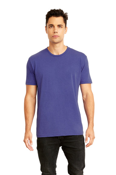 Next Level 4210 Mens Eco Performance Short Sleeve Crewneck T-Shirt Heather Sapphire Blue Front