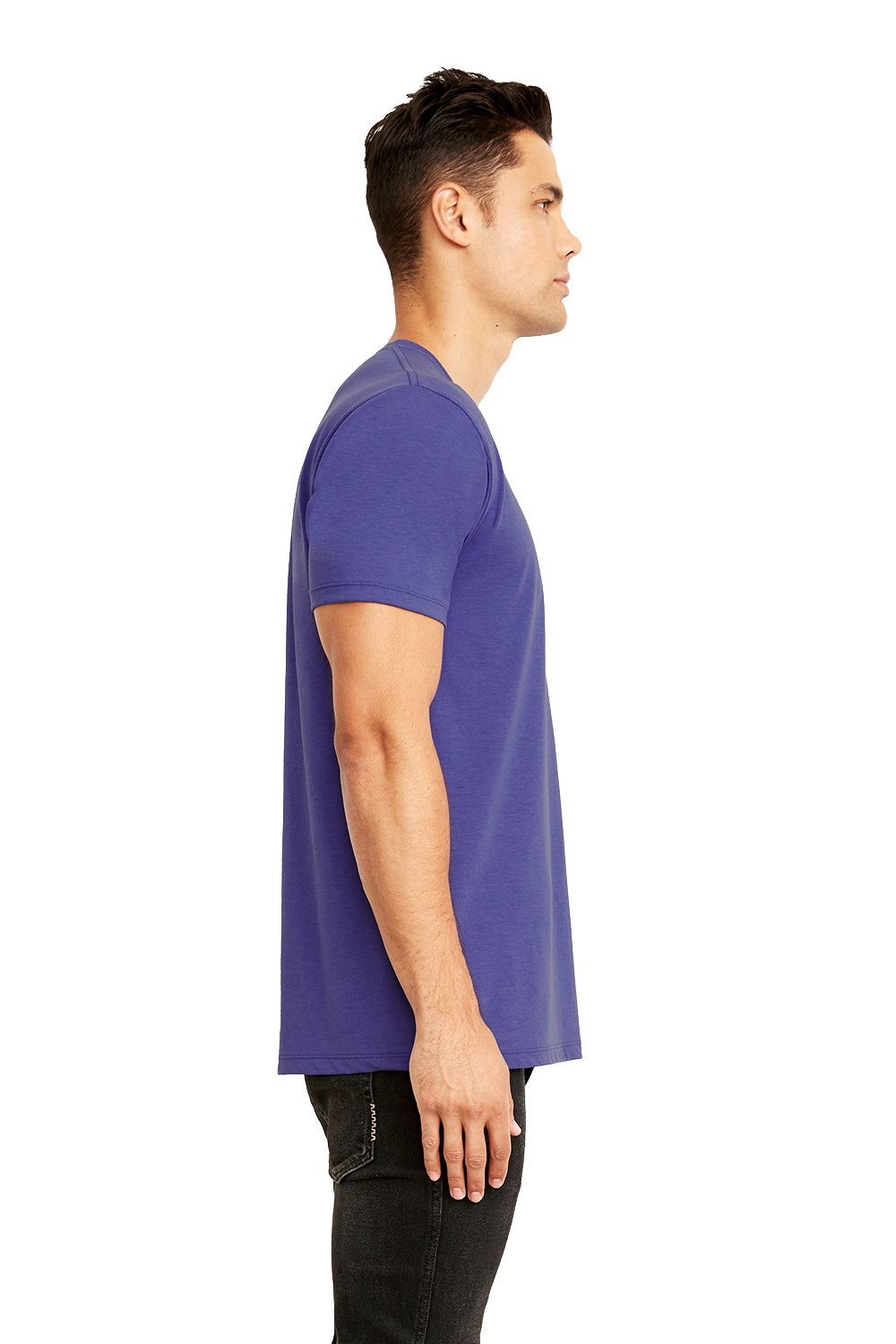 Next Level 4210 Mens Eco Performance Short Sleeve Crewneck T-Shirt Heather Sapphire Blue Side
