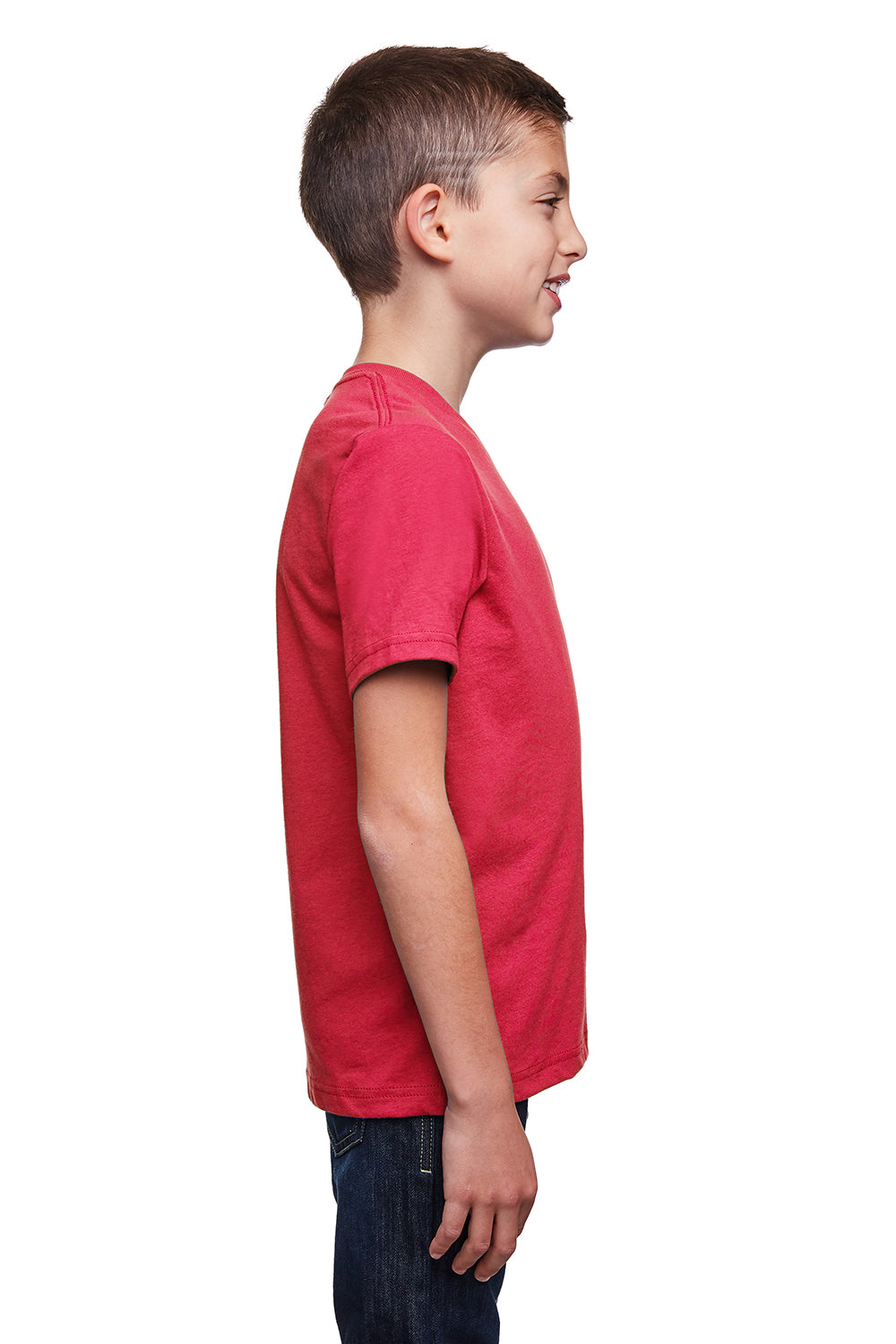 Next Level 4212 Youth Eco Performance Moisture Wicking Short Sleeve Crewneck T-Shirt Heather Red Side
