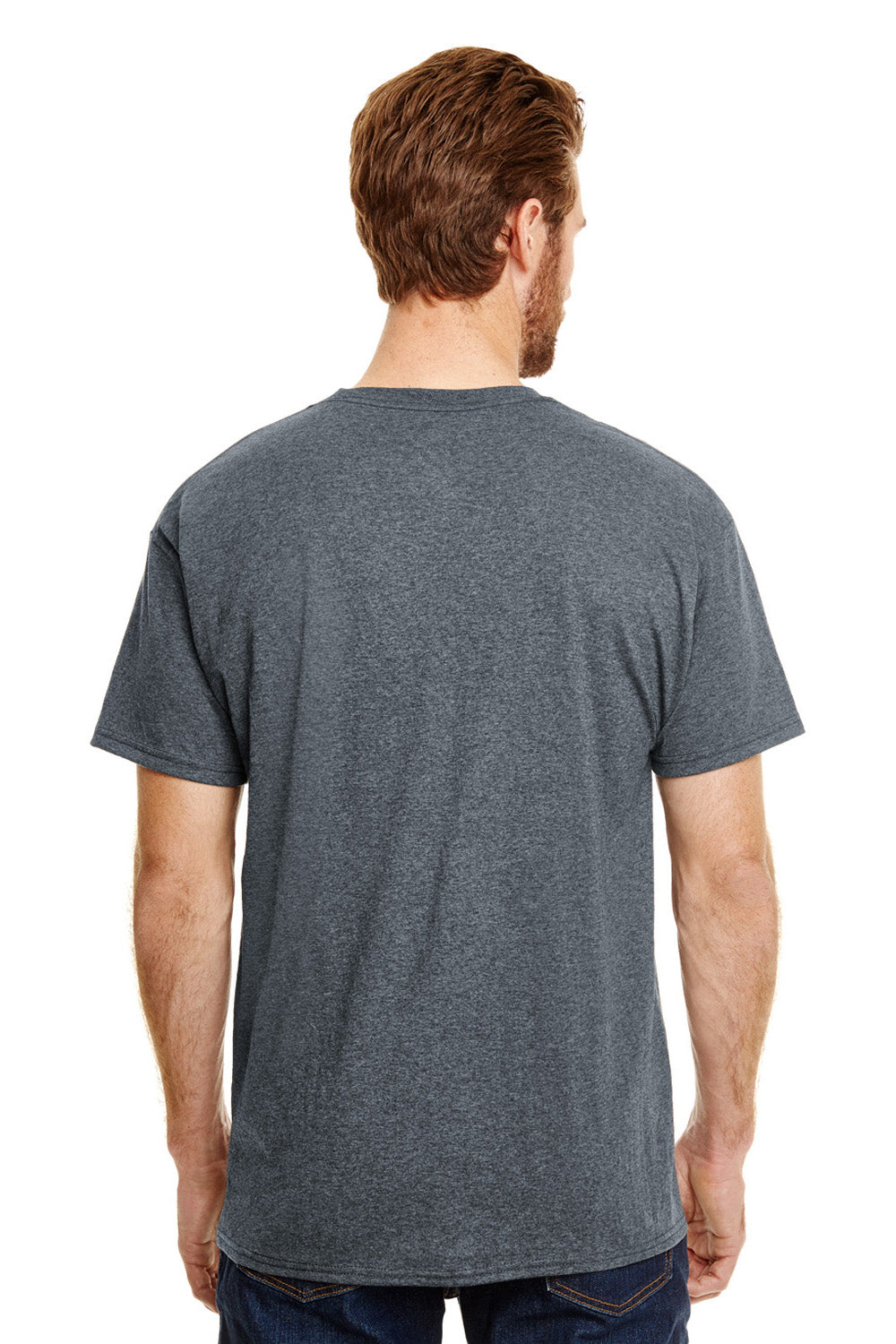 Hanes 42TB Mens X-Temp FreshIQ Moisture Wicking Short Sleeve Crewneck T-Shirt Slate Grey Back