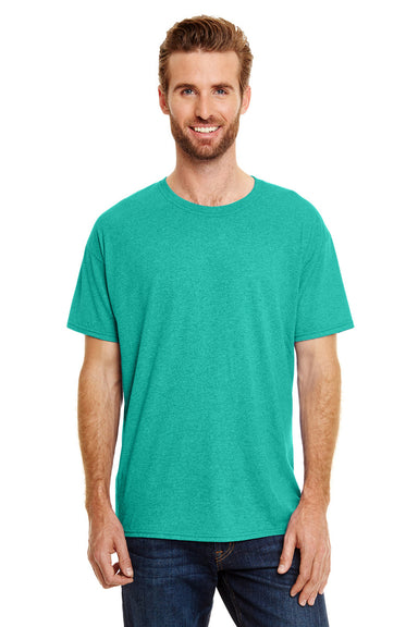 Hanes 42TB Mens X-Temp FreshIQ Moisture Wicking Short Sleeve Crewneck T-Shirt Breezy Green Front