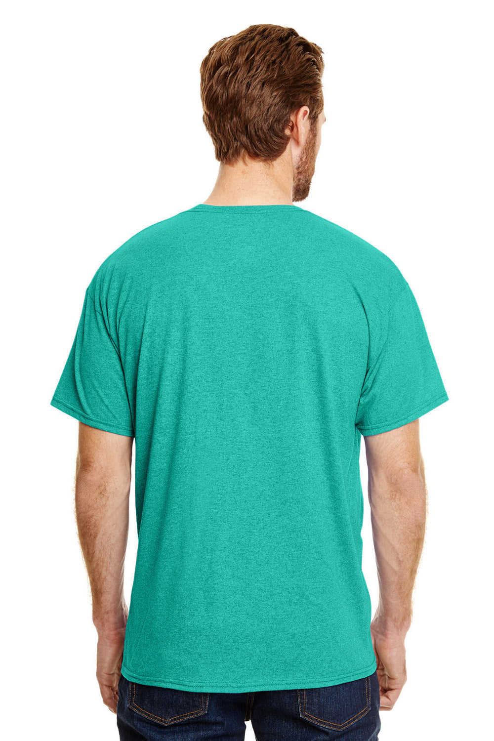 Hanes 42TB Mens X-Temp FreshIQ Moisture Wicking Short Sleeve Crewneck T-Shirt Breezy Green Back