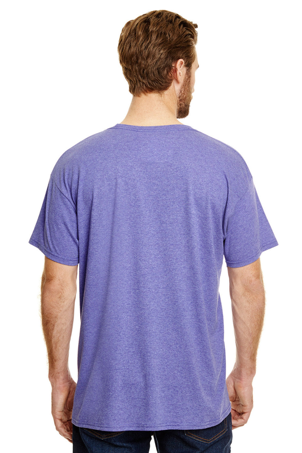 Hanes 42TB Mens X-Temp FreshIQ Moisture Wicking Short Sleeve Crewneck T-Shirt Grape Purple Back