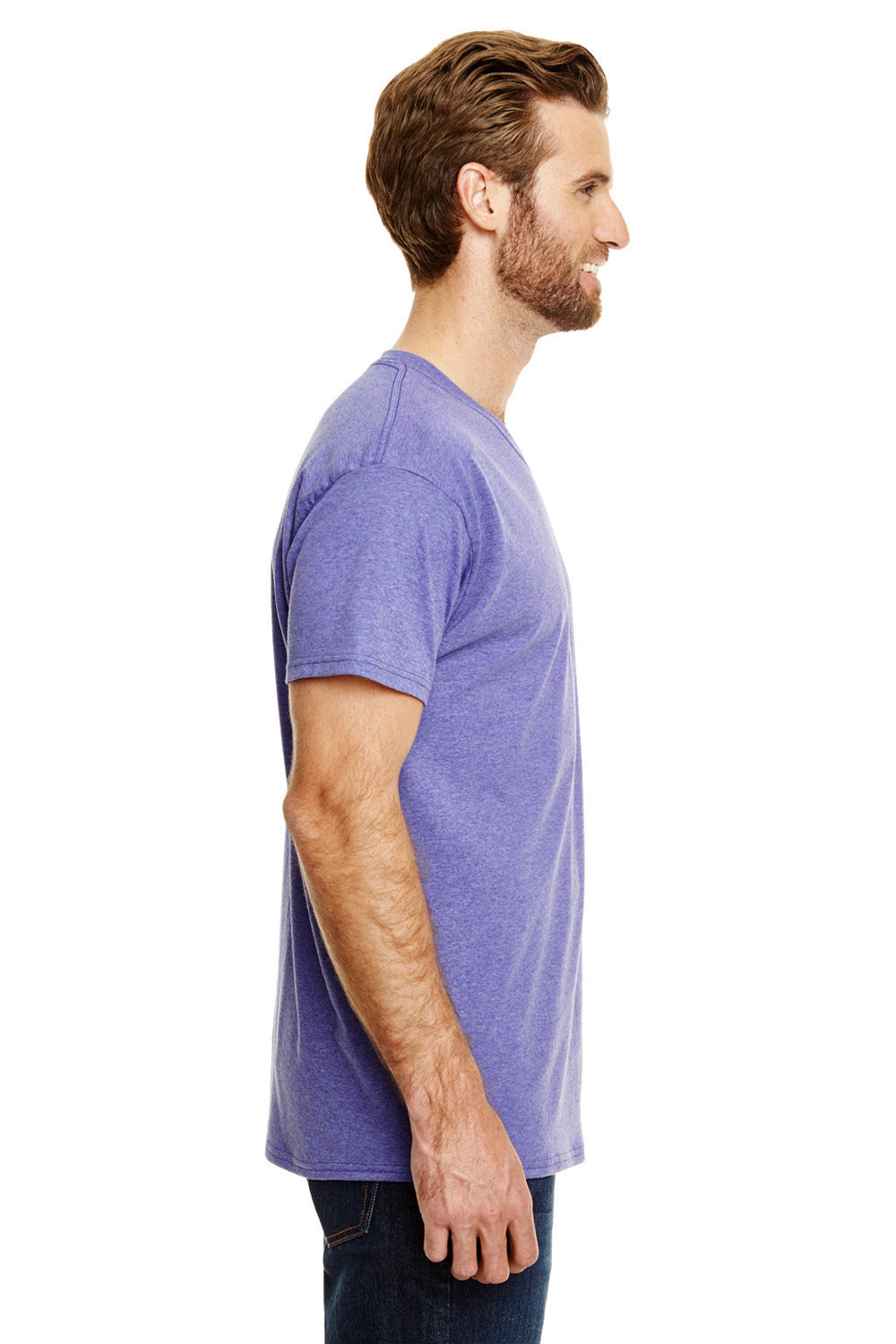 Hanes 42TB Mens X-Temp FreshIQ Moisture Wicking Short Sleeve Crewneck T-Shirt Grape Purple Side