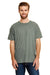 Hanes 42TB Mens X-Temp FreshIQ Moisture Wicking Short Sleeve Crewneck T-Shirt Military Green Front