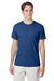 Hanes 42TB Mens X-Temp FreshIQ Moisture Wicking Short Sleeve Crewneck T-Shirt Heather Regal Navy Blue Front