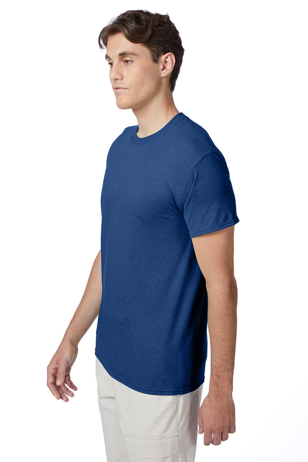 Hanes 42TB Mens X-Temp FreshIQ Moisture Wicking Short Sleeve Crewneck T-Shirt Heather Regal Navy Blue 3Q