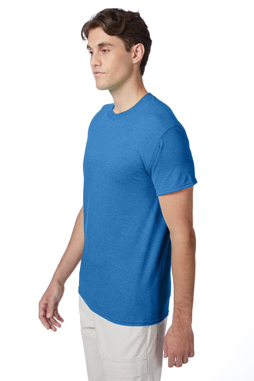 Hanes 42TB Mens X-Temp FreshIQ Moisture Wicking Short Sleeve Crewneck T-Shirt Heather Bonnet Blue 3Q
