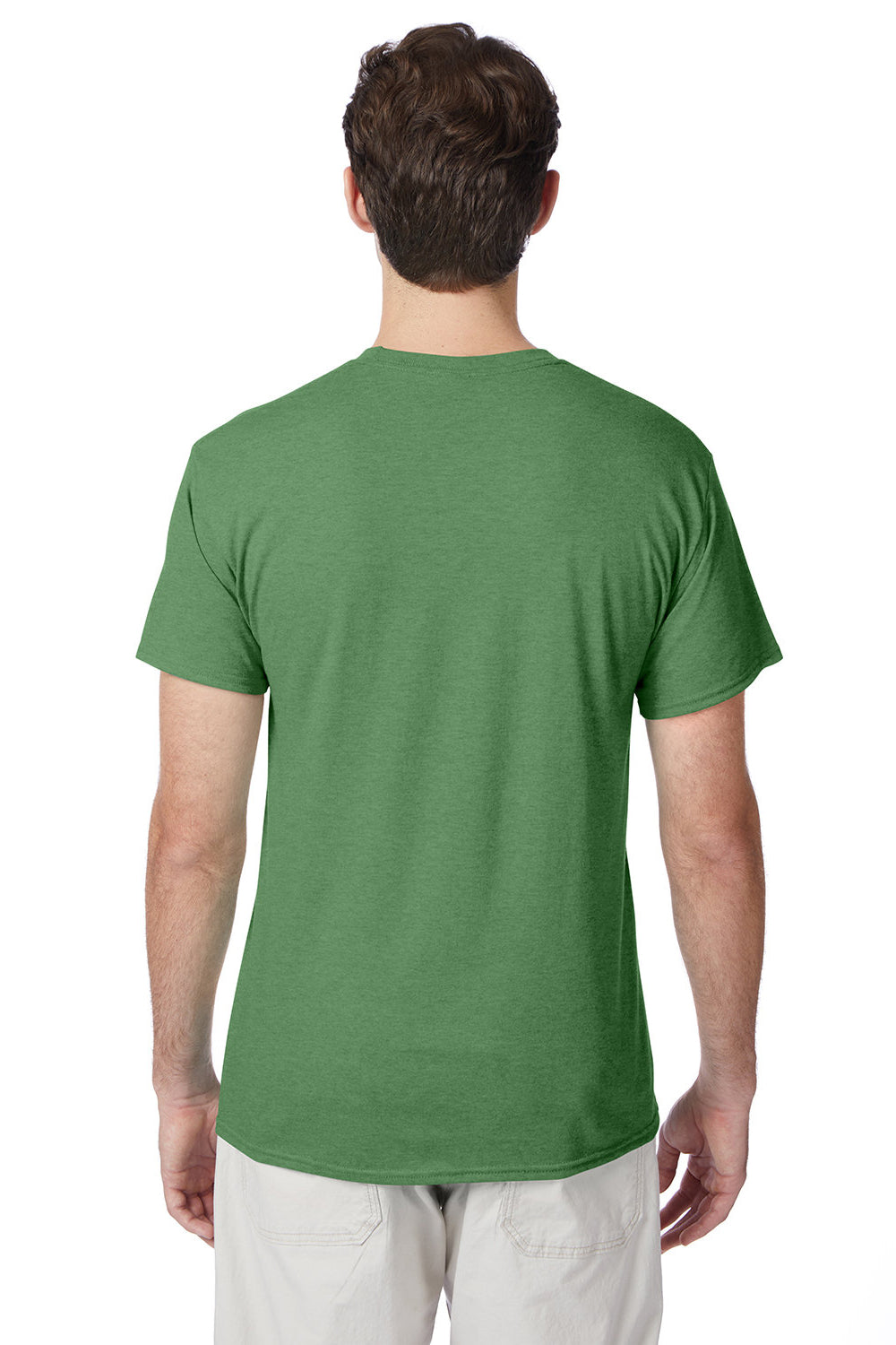 Hanes 42TB Mens X-Temp FreshIQ Moisture Wicking Short Sleeve Crewneck T-Shirt Heather True Green Back