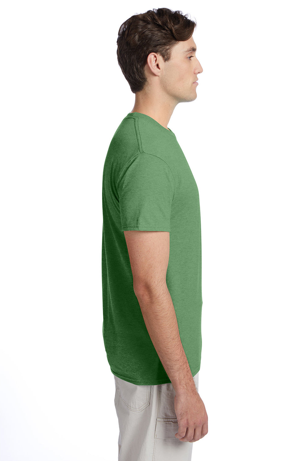 Hanes 42TB Mens X-Temp FreshIQ Moisture Wicking Short Sleeve Crewneck T-Shirt Heather True Green SIde