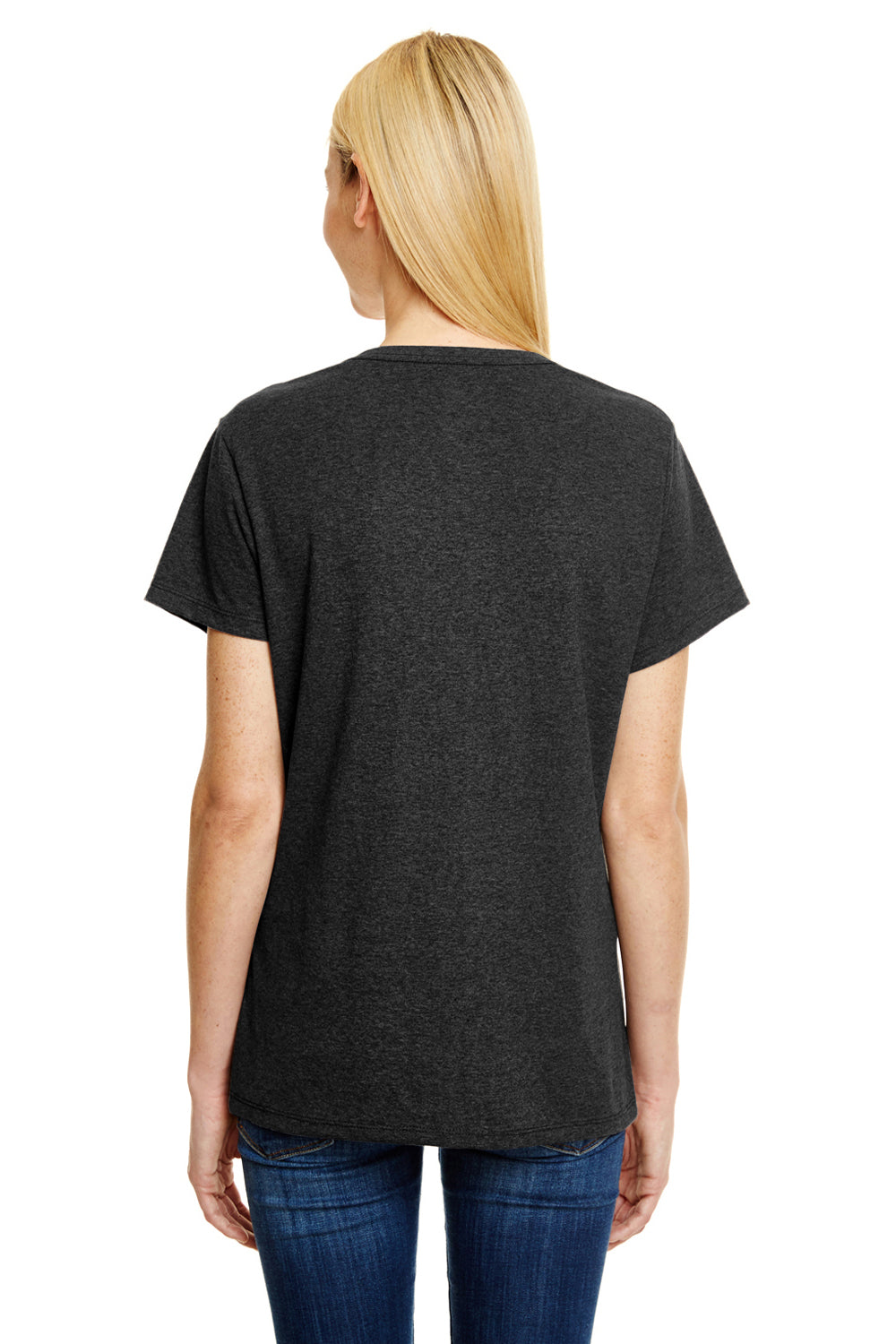 Hanes 42VT Womens X-Temp FreshIQ Moisture Wicking Short Sleeve V-Neck T-Shirt Black Back