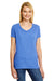 Hanes 42VT Womens X-Temp FreshIQ Moisture Wicking Short Sleeve V-Neck T-Shirt Royal Blue Front