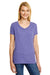 Hanes 42VT Womens X-Temp FreshIQ Moisture Wicking Short Sleeve V-Neck T-Shirt Grape Purple Front