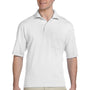 Jerzees Mens SpotShield Stain Resistant Short Sleeve Polo Shirt w/ Pocket - White