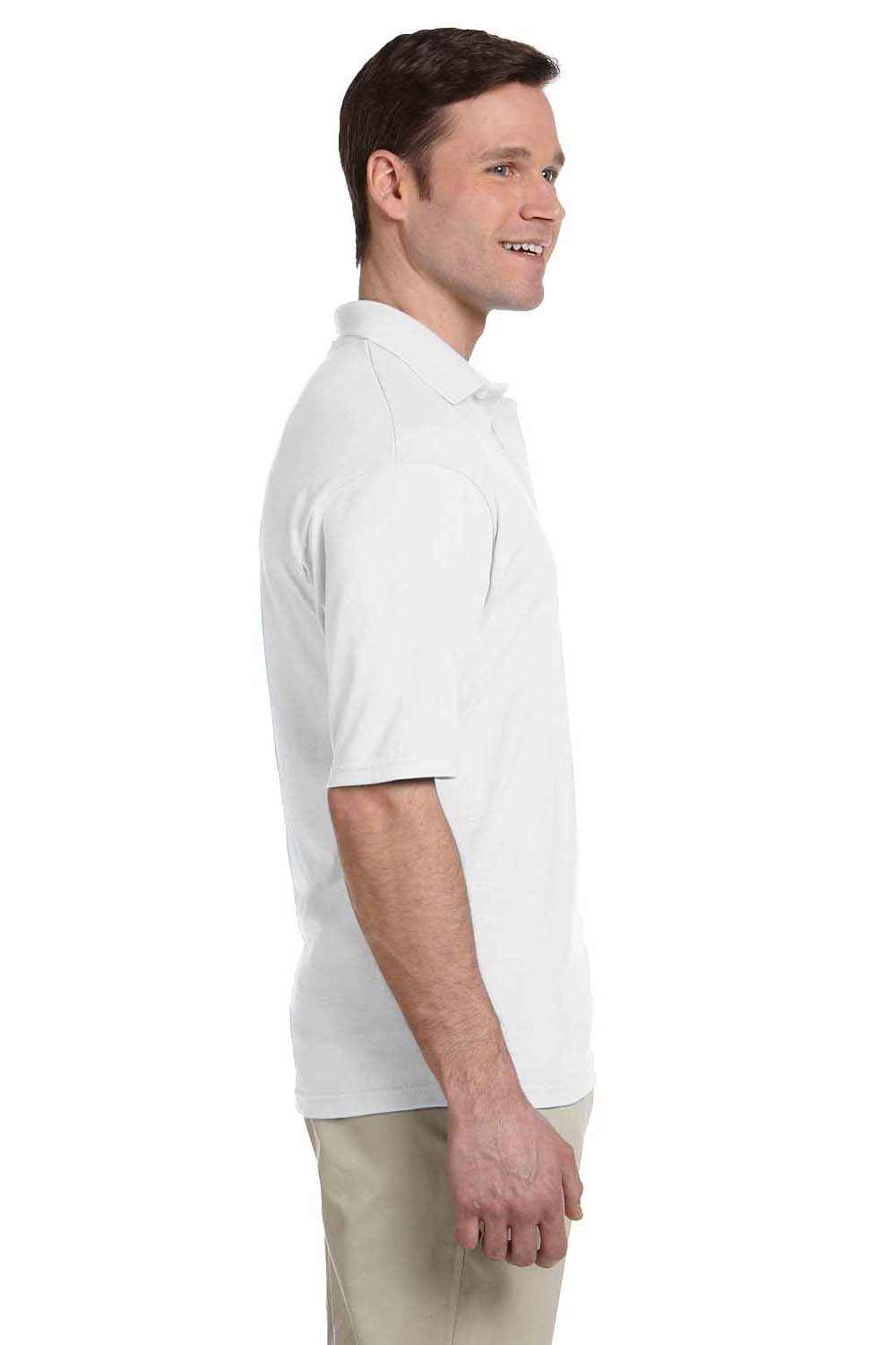 Jerzees 436P Mens SpotShield Stain Resistant Short Sleeve Polo Shirt w/ Pocket White Side