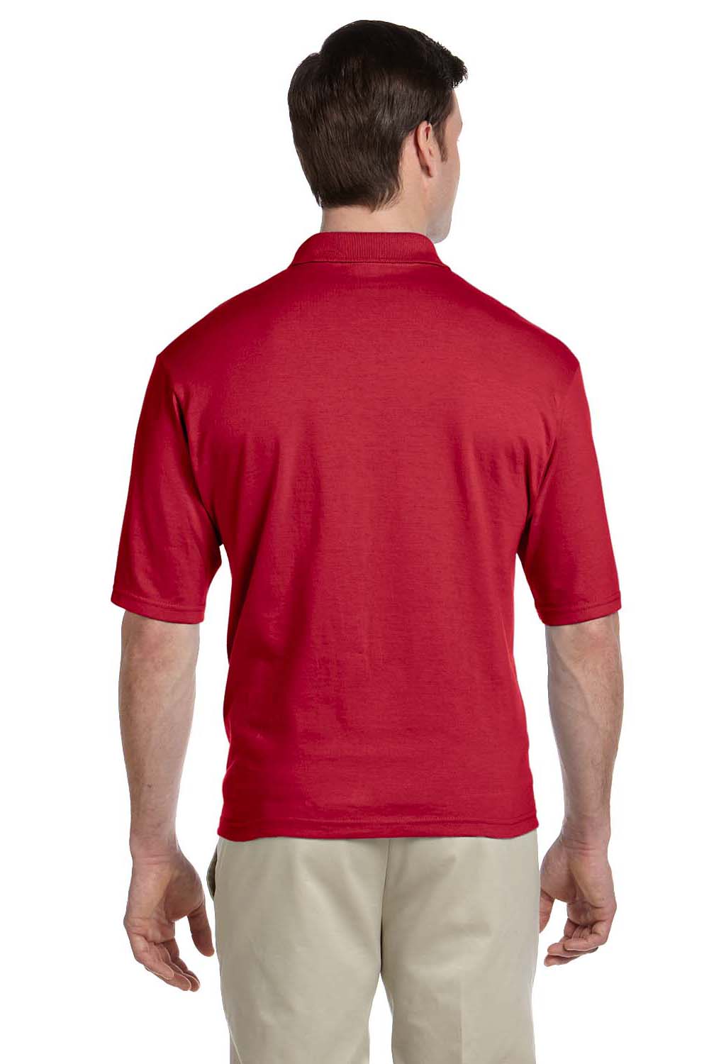 Jerzees 436P Mens SpotShield Stain Resistant Short Sleeve Polo Shirt w/ Pocket Red Back