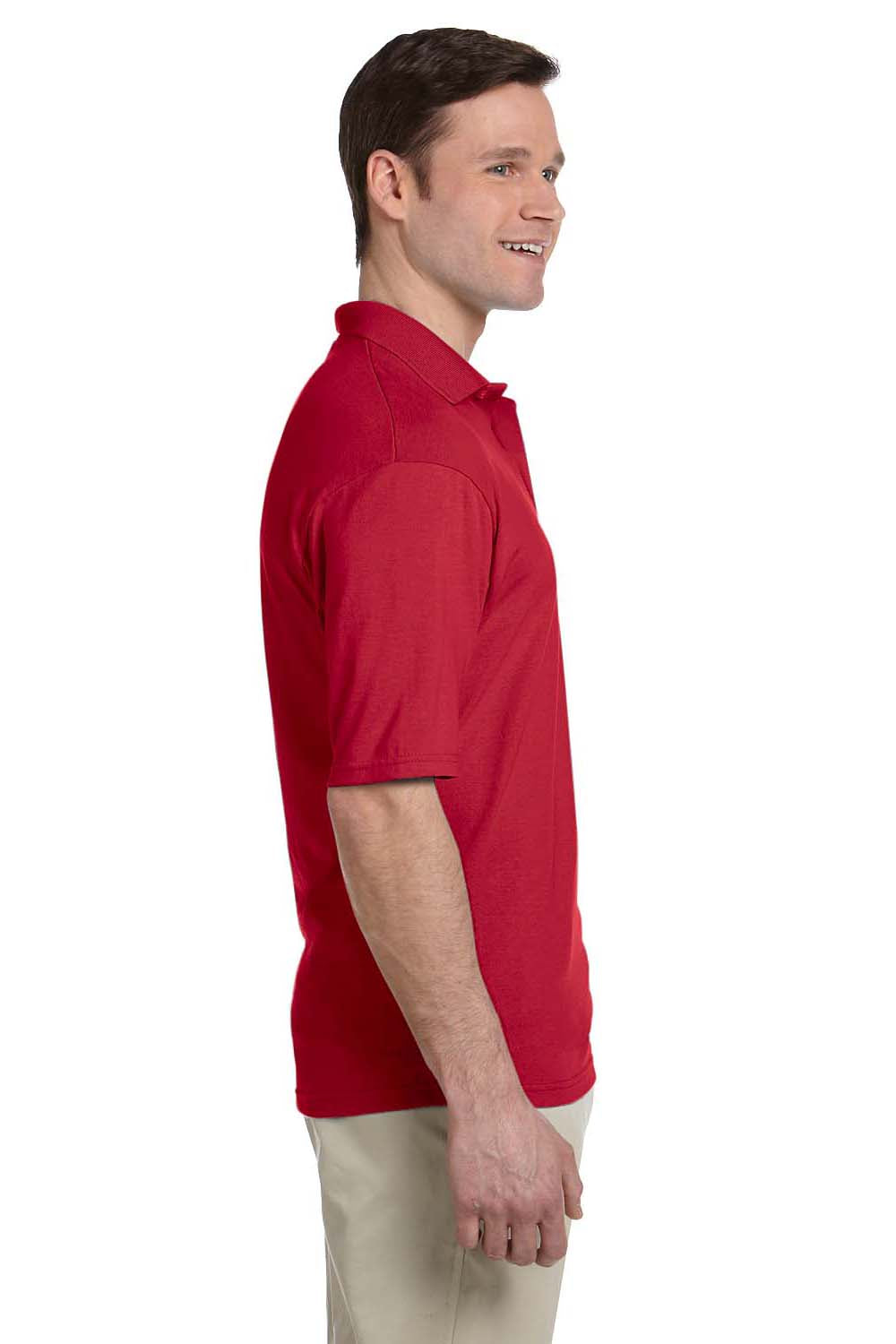Jerzees 436P Mens SpotShield Stain Resistant Short Sleeve Polo Shirt w/ Pocket Red Side